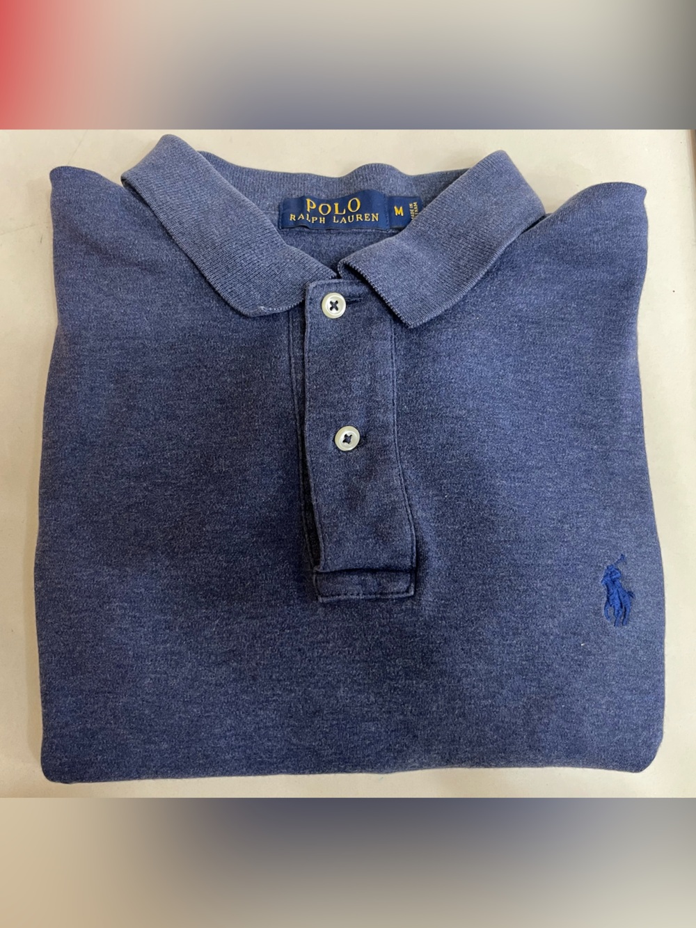 Polo Ralph Lauren Classic Fit Men's M Polo Blue Short Sleeve Collared Logo